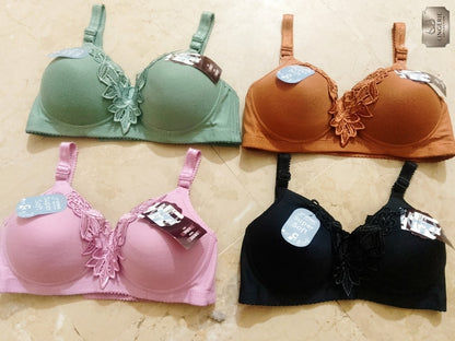Women’s Elegant Padded Bra with Floral Lace – Soft Comfortable Bra | Sizes 36–44