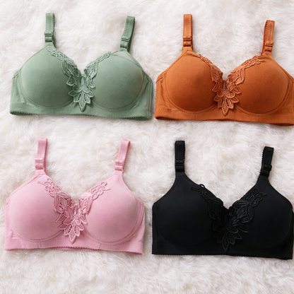 Women’s Elegant Padded Bra with Floral Lace – Soft Comfortable Bra | Sizes 36–44
