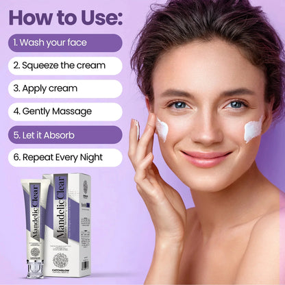 CatchGlow Mandelic Clear Renewing Cream – Brightening & Skin Refining Face Cream (30ml)