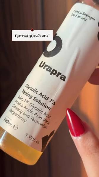 Urapra Glycolic Acid 7% Toning Solution – Gentle Exfoliating Facial Toner for Brighter & Smoother Skin (100ml)