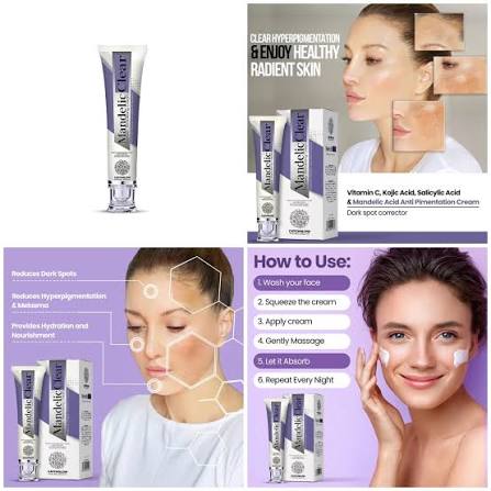 CatchGlow Mandelic Clear Renewing Cream – Brightening & Skin Refining Face Cream (30ml)