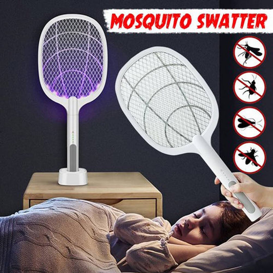 USB Rechargeable Electric Mosquito Swatter Racket | 3-Layer Safety Mesh | Fly & Mosquito Killer