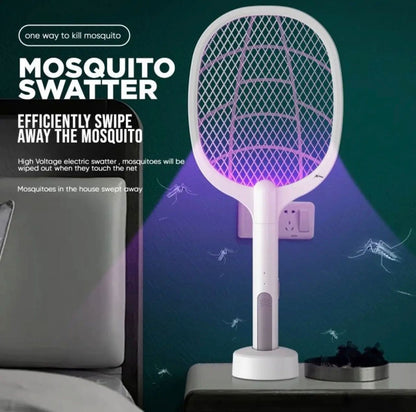 USB Rechargeable Electric Mosquito Swatter Racket | 3-Layer Safety Mesh | Fly & Mosquito Killer