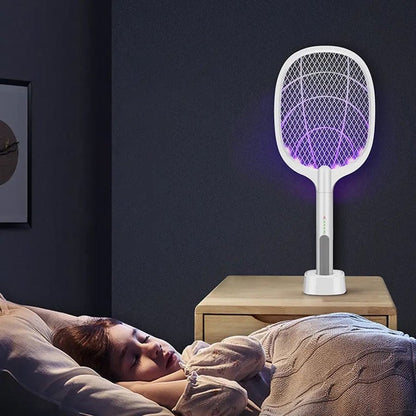 USB Rechargeable Electric Mosquito Swatter Racket | 3-Layer Safety Mesh | Fly & Mosquito Killer