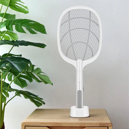 USB Rechargeable Electric Mosquito Swatter Racket | 3-Layer Safety Mesh | Fly & Mosquito Killer