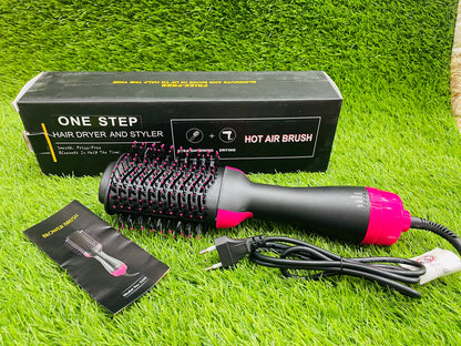 Professional Hot Air Brush Hair Dryer & Styler – Ceramic Heating Hair Brush