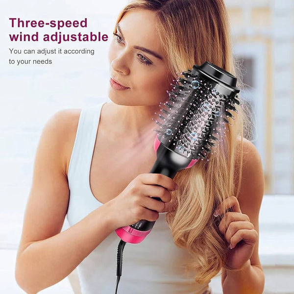 Professional Hot Air Brush Hair Dryer & Styler – Ceramic Heating Hair Brush