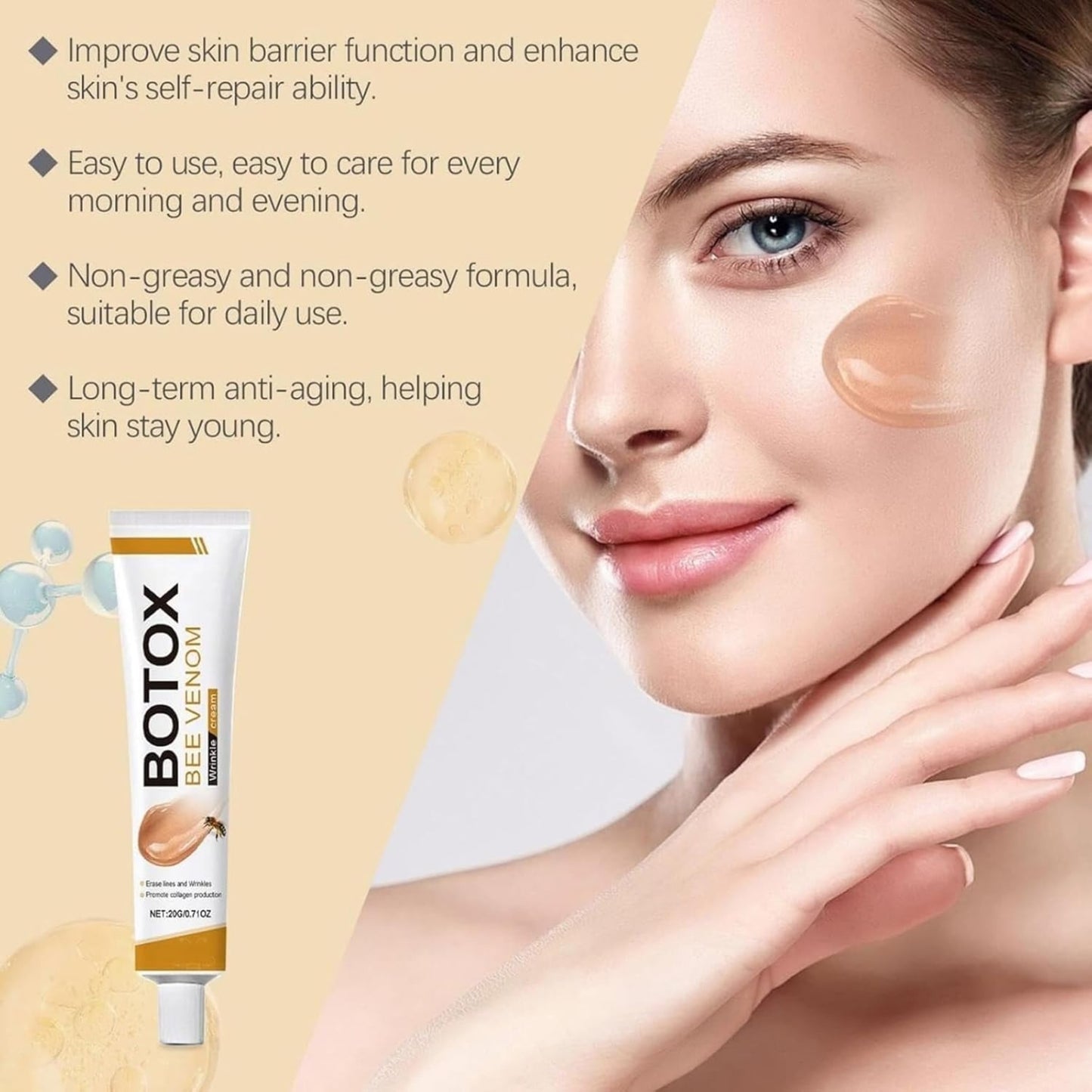 Botox Bee Venom Anti-Wrinkle Cream – Skin Tightening, Deep Hydration & Natural Glow Formula
